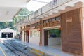 Fenqihu railway station in Zhuqi Township, Chiayi County, Taiwan. Alishan Forest Railway is