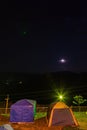 Night starry night with two tents