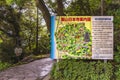 Map and information panel about the hiking tours of Nihonji Temple in Mount Nokogiri. Royalty Free Stock Photo