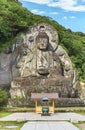 Magaibutsu statue of giant buddha Daibutsu of Nihonji temple in Mount Nokogiri. Royalty Free Stock Photo