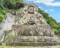 Magaibutsu statue of giant buddha Daibutsu Yakushi Nyorai of Nihonji temple in Mount Nokogiri. Royalty Free Stock Photo