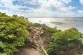 Jigoku Nozoki cliff in Mount Nokogiri overlooking the Uraga Channel. Royalty Free Stock Photo