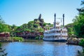 CHIBA, JAPAN: Mark Twain Riverboat in the river in Westernland, Tokyo Disneyland