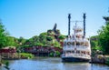 CHIBA, JAPAN: Mark Twain Riverboat in the river in Westernland, Tokyo Disneyland