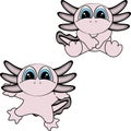 chibi baby axolotl character cartoon pack