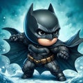 Chibi Batman in combative stance Royalty Free Stock Photo