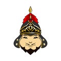 Chibi chinese warrior head vector.