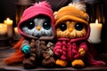 Chibi knit night owls standing next to each other, Toys Inspirations