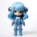 Amelia: Japanese Toy Figure With Blue Hair And Mecha Anime Style