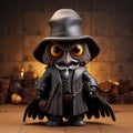 Chibi Owl Vinyl Figure With Plague Doctor Mask - Limited Edition Collectible Toy