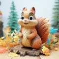 Wooden Squirrel Figure: Hyper-realistic Pop Art With Dreamy Details Royalty Free Stock Photo