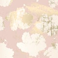 Chic blush pink gold trendy marble grunge texture with floral ornament Royalty Free Stock Photo