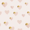 Chic blush pink heart seamless pattern