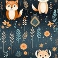 Chic Boho Wolves: Intricate Patterns for Enchanting Decor
