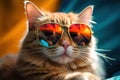 Chic Cat stylish glasses. Generate Ai