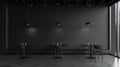 Chic Darkness: Hyper Realistic Minimalist Cantilever Restaurant Design