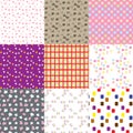 9 Chic different vector seamless patterns Royalty Free Stock Photo