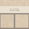 Chic feminine background or digital paper with botanical leaves pattern Royalty Free Stock Photo