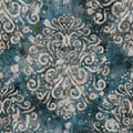 Chic formal grungy damask texture seamless pattern