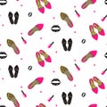 Chic girl fashion seamless pattern.