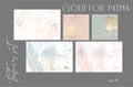 chic gold foil patina worn marble texture set abstract torn paper or wall backgrounds