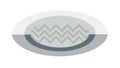 Chic Grey Round Plate with Modern Chevron Pattern Vector Graphic, vector design Generative AI Royalty Free Stock Photo