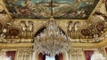 Chic halls in the Louvre since the time Statue of Aphrodite of Milos or Venus of Milo Napoleon with huge chandeliers and