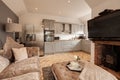 Chic luxury open plan kitchen living room