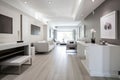 chic, minimalist reception area with clean lines and sleek furnishings