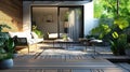 Chic Outdoor Lounge Area with Greenery