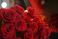 chic rich dark red bouquet of rose flower macro Royalty Free Stock Photo