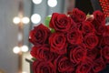 chic rich dark red bouquet of rose flower macro Royalty Free Stock Photo