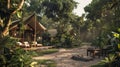 Chic safari tents in a secluded jungle retreat offer a luxurious and immersive natural experience among tropical flora