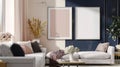 Chic Simplicity: Enhancing Interior Design with Two Vertical Blank Frames