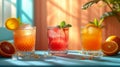 Chic and sophisticated cocktails against a clean background set the scene for a stylish summer