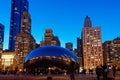 The Chicago Bean at Night, Millennium Park, Chicago Illinois, USA Royalty Free Stock Photo