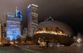 Chicago bean at night Royalty Free Stock Photo