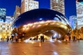 The Chicago Bean at Night, Millennium Park, Chicago Illinois, USA Royalty Free Stock Photo