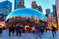 The Chicago Bean at Night, Millennium Park, Chicago Illinois, USA Royalty Free Stock Photo