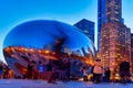 The Chicago Bean at Night, Millennium Park, Chicago Illinois, USA Royalty Free Stock Photo