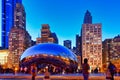 The Chicago Bean at Night, Millennium Park, Chicago Illinois, USA Royalty Free Stock Photo