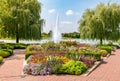 Chicago Botanic Garden summer landscape, Glencoe, USA