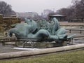 Chicago Buckingham Fountain Sea Horses in Grant Park Royalty Free Stock Photo