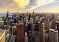 Chicago building city view from observation deck high level Royalty Free Stock Photo