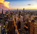 Chicago building city view from observation deck high level Royalty Free Stock Photo