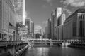 Chicago and Chicago River Royalty Free Stock Photo