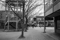 Chicago Chinatown entrance. Restaurant street. Black and white. Royalty Free Stock Photo