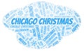 Chicago Christmas word cloud Royalty Free Stock Photo