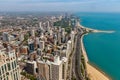 Chicago - Circa May 2018: Windy City downtown skyline from the Hancock Tower on a sunny day. Chicago is home to the Cubs V