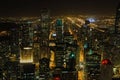 Chicago city center view at night Royalty Free Stock Photo